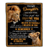 Personalized Gifts For Daughter Blanket From Dad Father Lion My Love For You Is Forever Daughter Birthday Gifts Christmas Custom Fleece Throw Blanket | siriusteestore