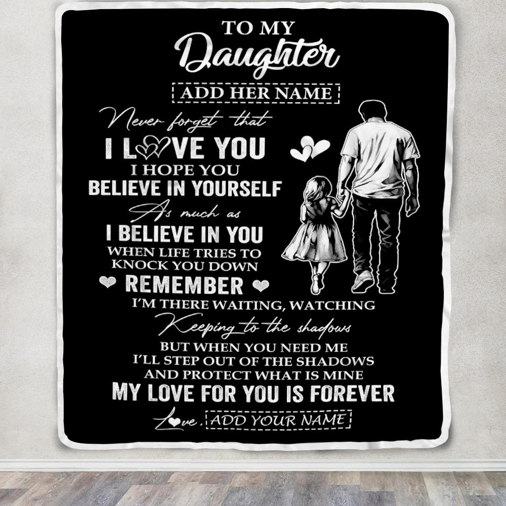 Personalized Gifts For Daughter Blanket From Dad Father My Love For You Is Forever Daughter Birthday Gifts Graduation Christmas Custom Fleece Throw Blanket | siriusteestore
