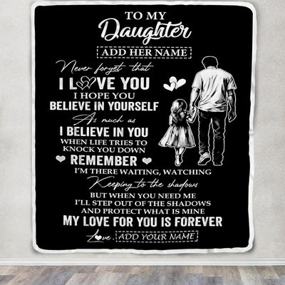Personalized Gifts For Daughter Blanket From Dad Father My Love For You Is Forever Daughter Birthday Gifts Graduation Christmas Custom Fleece Throw Blanket | siriusteestore