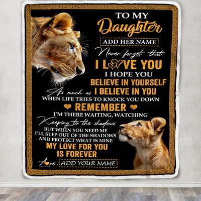 Personalized Gifts For Daughter Blanket From Mom Mother Lion My Love For You Is Forever Daughter Birthday Gifts Christmas Custom Fleece Throw Blanket | siriusteestore