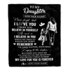 Personalized Gifts For Daughter Blanket From Mom Mother My Love For You Is Forever Daughter Birthday Gifts Christmas Graduation Custom Fleece Throw Blanket | siriusteestore