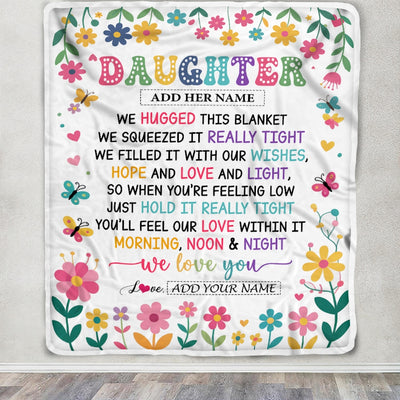 Personalized Gifts For Daughter From Mom Dad Blanket We Hugged This Blanket Floral Presents Birthday Gift For Daughter Gifts Customized Fleece Throw Blanket | siriusteestore