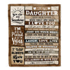 Personalized Gifts For Daughter From Mom Dad Mother Blanket Wood Love You Mothers Day Daughter Gifts Birthday Graduation Christmas Customized Fleece Blanket | siriusteestore