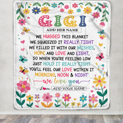 Personalized Gifts For Gigi From Granddaughter Grandkids Blanket We Hugged This Blanket Floral Presents Birthday Gift For Gigi Gifts Customized Fleece Blanket | siriusteestore