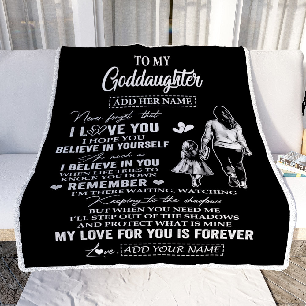 Personalized Gifts For Goddaughter Blanket From Godmother Aunt My Love For You Is Forever Goddaughter Birthday Gifts Christmas Custom Fleece Throw Blanket | siriusteestore