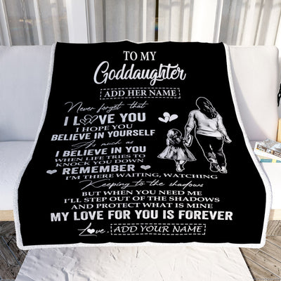 Personalized Gifts For Goddaughter Blanket From Godmother Aunt My Love For You Is Forever Goddaughter Birthday Gifts Christmas Custom Fleece Throw Blanket | siriusteestore