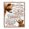 Personalized Gifts For Goddaughter Blanket From Godmother Godfather Bear My Love For You Is Forever Goddaughter Birthday Gifts Christmas Fleece Blanket | siriusteestore
