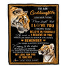 Personalized Gifts For Goddaughter Blanket From Godmother Godfather Tiger My Love For You Is Forever Goddaughter Birthday Gifts Christmas Fleece Blanket | siriusteestore