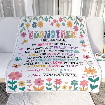 Personalized Gifts For Godmother From Goddaughter Godson Blanket We Hugged This Blanket Floral Presents Birthday Gift For Aunt Gifts Customized Fleece Blanket | siriusteestore