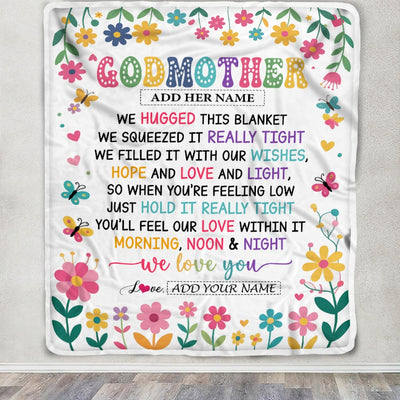 Personalized Gifts For Godmother From Goddaughter Godson Blanket We Hugged This Blanket Floral Presents Birthday Gift For Aunt Gifts Customized Fleece Blanket | siriusteestore