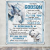Personalized Gifts For Godson Blanket From Godfather Elephant My Love For You Is Forever Godson Birthday Gifts Graduation Christmas Custom Fleece Blanket | siriusteestore