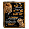 Personalized Gifts For Godson Blanket From Godfather Uncle Lion My Love For You Is Forever Godson Birthday Gifts Graduation Christmas Fleece Blanket | siriusteestore