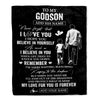 Personalized Gifts For Godson Blanket From Godfather Uncle  My Love For You Is Forever Godson Birthday Gifts Graduation Christmas Custom Fleece Throw Blanket | siriusteestore