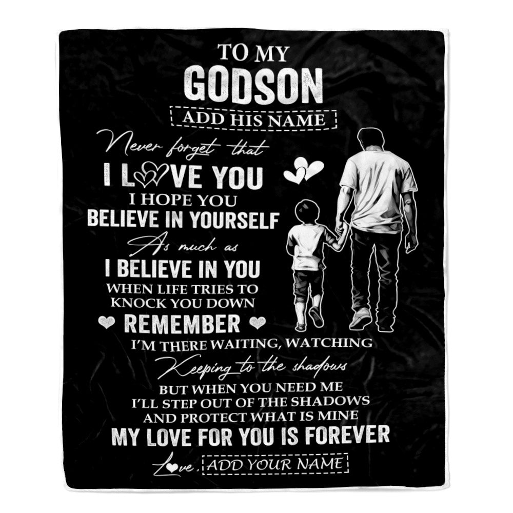 Personalized Gifts For Godson Blanket From Godfather Uncle  My Love For You Is Forever Godson Birthday Gifts Graduation Christmas Custom Fleece Throw Blanket | siriusteestore