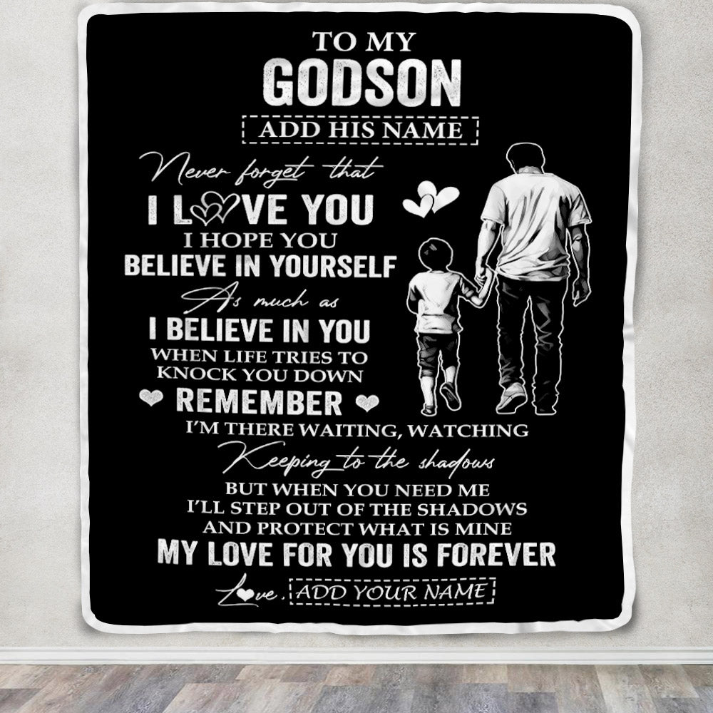 Personalized Gifts For Godson Blanket From Godfather Uncle  My Love For You Is Forever Godson Birthday Gifts Graduation Christmas Custom Fleece Throw Blanket | siriusteestore