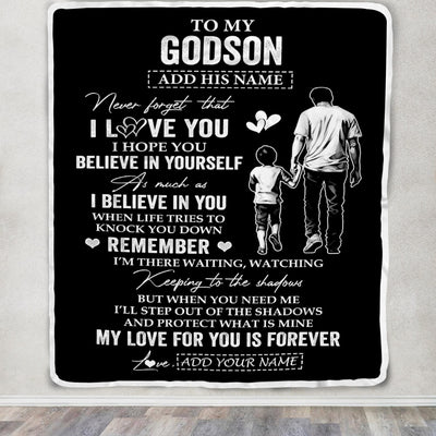 Personalized Gifts For Godson Blanket From Godfather Uncle  My Love For You Is Forever Godson Birthday Gifts Graduation Christmas Custom Fleece Throw Blanket | siriusteestore