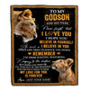 Personalized Gifts For Godson Blanket From Godmother Aunt Lion My Love For You Is Forever Godson Birthday Gifts Graduation Christmas Fleece Blanket | siriusteestore