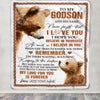 Personalized Gifts For Godson Blanket From Godmother Godfather Bear My Love For You Is Forever Godson Birthday Gifts Graduation Christmas Fleece Blanket | siriusteestore