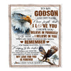 Personalized Gifts For Godson Blanket From Godmother Godfather Eagle My Love For You Is Forever Godson Birthday Gifts Graduation Christmas Fleece Blanket | siriusteestore
