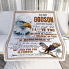 Personalized Gifts For Godson Blanket From Godmother Godfather Eagle My Love For You Is Forever Godson Birthday Gifts Graduation Christmas Fleece Blanket | siriusteestore