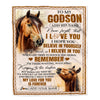 Personalized Gifts For Godson Blanket From Godmother Godfather Horse My Love For You Is Forever Godson Birthday Gifts Graduation Christmas Fleece Blanket | siriusteestore