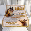Personalized Gifts For Godson Blanket From Godmother Godfather Horse My Love For You Is Forever Godson Birthday Gifts Graduation Christmas Fleece Blanket | siriusteestore