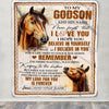 Personalized Gifts For Godson Blanket From Godmother Godfather Horse My Love For You Is Forever Godson Birthday Gifts Graduation Christmas Fleece Blanket | siriusteestore