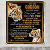 Personalized Gifts For Godson Blanket From Godmother Godfather Tiger My Love For You Is Forever Godson Birthday Gifts Graduation Christmas Fleece Blanket | siriusteestore