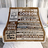 Personalized Gifts For Godson From Godmother Aunt Blanket Wood Love You Fathers Day Godson Gifts Birthday Graduation Christmas Customized Fleece Throw Blanket | siriusteestore
