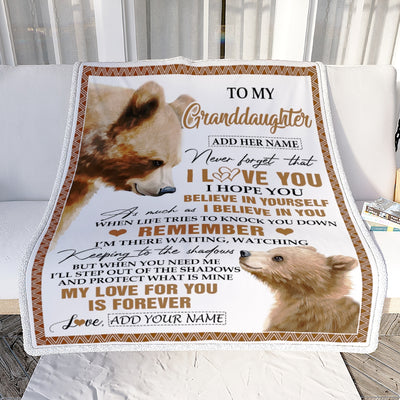 Personalized Gifts For Granddaughter Blanket From Grandma Grandpa Bear My Love For You Is Forever Granddaughter Birthday Gifts Christmas Fleece Blanket | siriusteestore