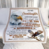 Personalized Gifts For Granddaughter Blanket From Grandma Grandpa Eagle My Love For You Is Forever Granddaughter Birthday Gifts Christmas Fleece Blanket | siriusteestore