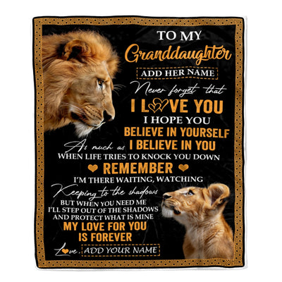 Personalized Gifts For Granddaughter Blanket From Grandpa Grandfather Lion My Love For You Is Forever Granddaughter Birthday Gifts Christmas Fleece Blanket | siriusteestore