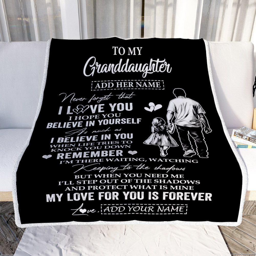 Personalized Gifts For Granddaughter Blanket From Grandpa Grandfather My Love For You Is Forever Granddaughter Birthday Gifts Christmas Custom Fleece Blanket | siriusteestore