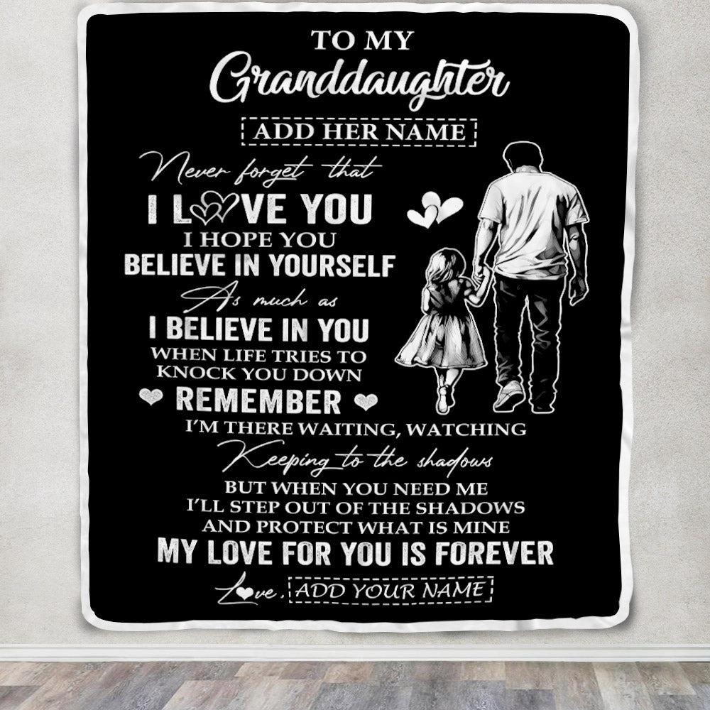 Personalized Gifts For Granddaughter Blanket From Grandpa Grandfather My Love For You Is Forever Granddaughter Birthday Gifts Christmas Custom Fleece Blanket | siriusteestore