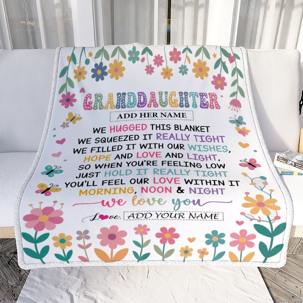 Personalized Gifts For Granddaughter From Grandma Blanket We Hugged This Blanket Floral Presents Birthday Gift For Granddaughter Gifts Custom Fleece Blanket | siriusteestore