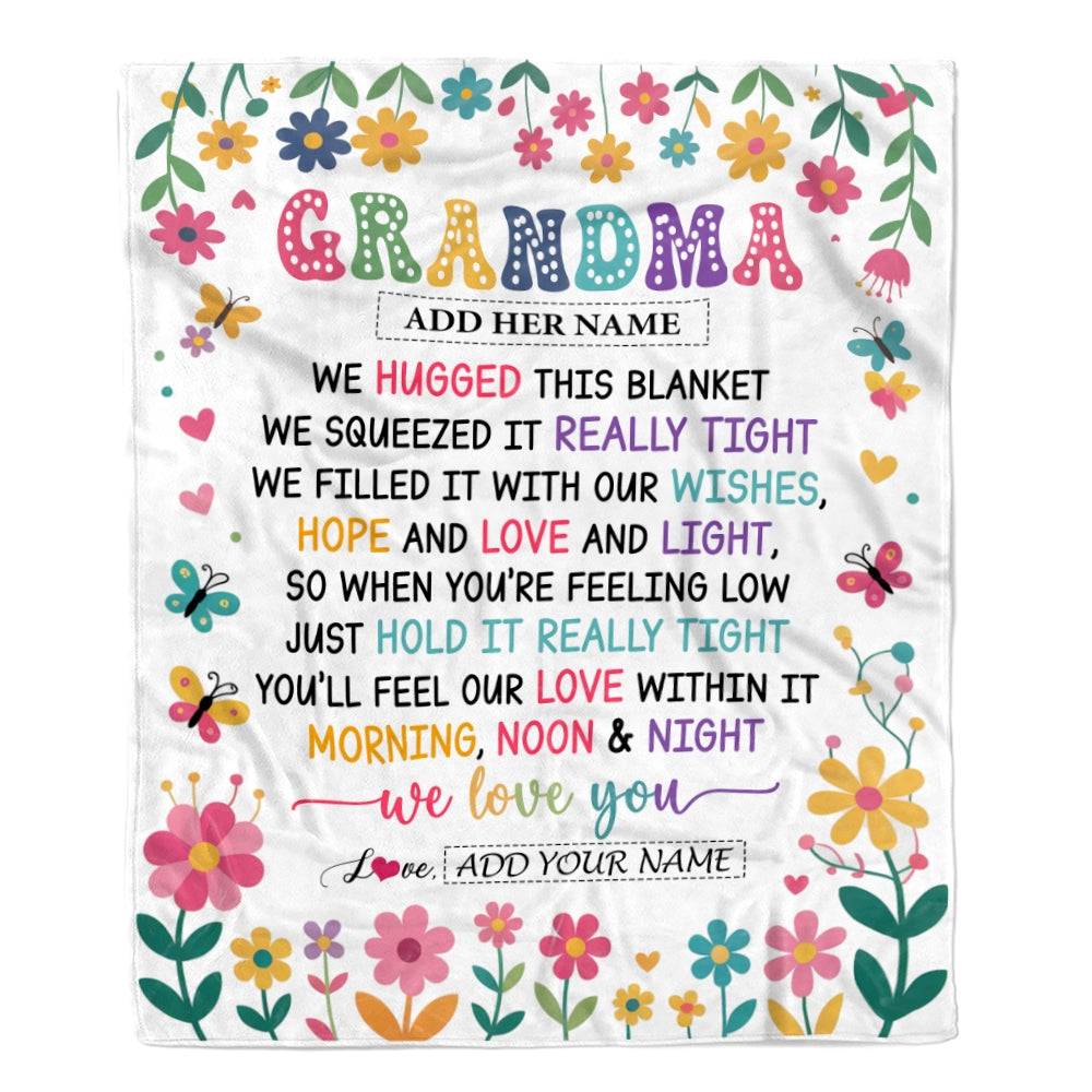 Personalized Gifts For Grandma From Granddaughter Blanket We Hugged This Blanket Floral Presents Birthday Gift For Grandma Gifts Customized Fleece Blanket | siriusteestore