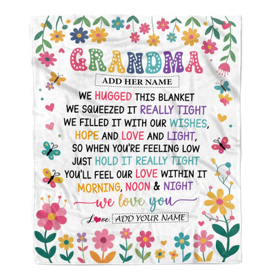 Personalized Gifts For Grandma From Granddaughter Blanket We Hugged This Blanket Floral Presents Birthday Gift For Grandma Gifts Customized Fleece Blanket | siriusteestore