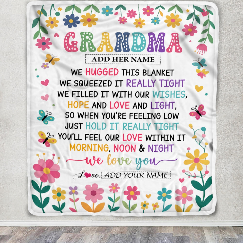 Personalized Gifts For Grandma From Granddaughter Blanket We Hugged This Blanket Floral Presents Birthday Gift For Grandma Gifts Customized Fleece Blanket | siriusteestore