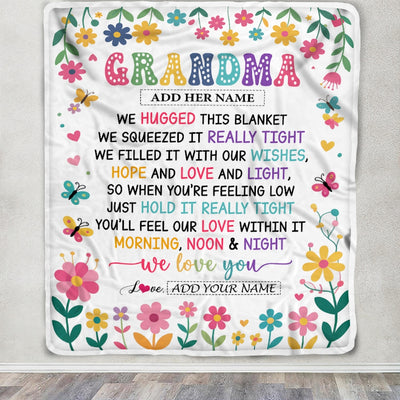 Personalized Gifts For Grandma From Granddaughter Blanket We Hugged This Blanket Floral Presents Birthday Gift For Grandma Gifts Customized Fleece Blanket | siriusteestore