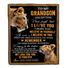 Personalized Gifts For Grandson Blanket From Grandma Grandmother Lion My Love For You Is Forever Grandson Birthday Gifts Graduation Christmas Fleece Blanket | siriusteestore