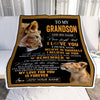 Personalized Gifts For Grandson Blanket From Grandma Grandmother Lion My Love For You Is Forever Grandson Birthday Gifts Graduation Christmas Fleece Blanket | siriusteestore