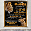 Personalized Gifts For Grandson Blanket From Grandma Grandmother Lion My Love For You Is Forever Grandson Birthday Gifts Graduation Christmas Fleece Blanket | siriusteestore