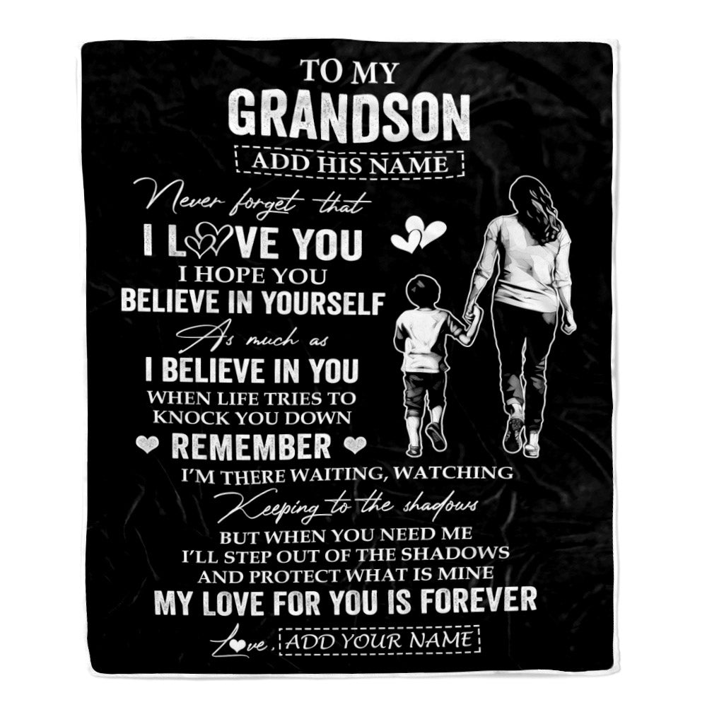 Personalized Gifts For Grandson Blanket From Grandma Grandmother My Love For You Is Forever Grandson Birthday Gifts Graduation Christmas Custom Fleece Blanket | siriusteestore