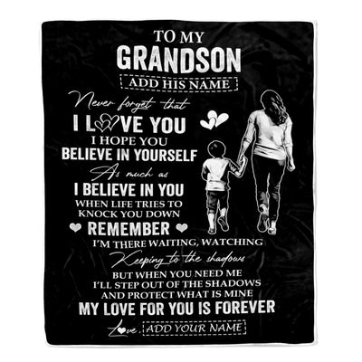 Personalized Gifts For Grandson Blanket From Grandma Grandmother My Love For You Is Forever Grandson Birthday Gifts Graduation Christmas Custom Fleece Blanket | siriusteestore