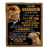 Personalized Gifts For Grandson Blanket From Grandpa Grandfather Lion My Love For You Is Forever Grandson Birthday Gifts Graduation Christmas Fleece Blanket | siriusteestore