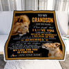 Personalized Gifts For Grandson Blanket From Grandpa Grandfather Lion My Love For You Is Forever Grandson Birthday Gifts Graduation Christmas Fleece Blanket | siriusteestore