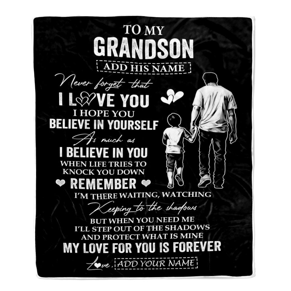 Personalized Gifts For Grandson Blanket From Grandpa Grandfather My Love For You Is Forever Grandson Birthday Gifts Graduation Christmas Custom Fleece Blanket | siriusteestore