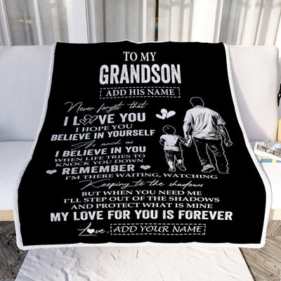 Personalized Gifts For Grandson Blanket From Grandpa Grandfather My Love For You Is Forever Grandson Birthday Gifts Graduation Christmas Custom Fleece Blanket | siriusteestore