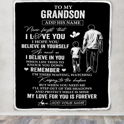 Personalized Gifts For Grandson Blanket From Grandpa Grandfather My Love For You Is Forever Grandson Birthday Gifts Graduation Christmas Custom Fleece Blanket | siriusteestore
