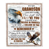 Personalized Gifts For Grandson Blanket From Grandpa Grandma Eagle My Love For You Is Forever Grandson Birthday Gifts Graduation Christmas Fleece Blanket | siriusteestore